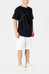 Front Draped Black T-Shirt