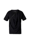 Front Draped Black T-Shirt