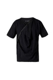 Front Draped Black T-Shirt