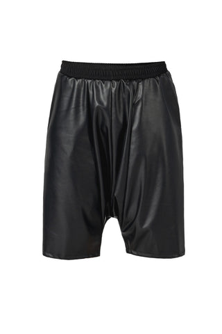 Low Crotch Faux Leather Shorts