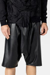 Low Crotch Faux Leather Shorts
