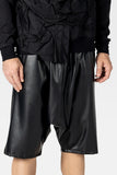 Low Crotch Faux Leather Shorts