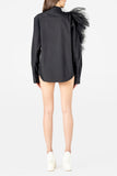 Tulle  Ruffle Applique Shirt