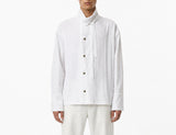 Asymmetric Collar Linen Shirt