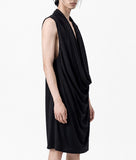 Black Cotton Draped Top