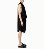 Black Cotton Draped Top