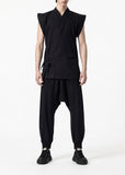 Drop-Crotch Linen Joggers
