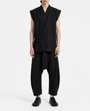 Drop-Crotch Linen  Balloon Trousers