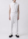 Button-Detail Drop-Crotch Trousers