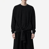 Layered Tie-Detail Sweatshirt