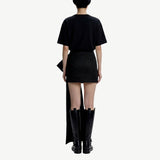 Mini Skirt in Taffeta with Bow