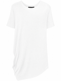 White Side Draped T-Shirt