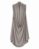 Light Gray Cotton Draped Top