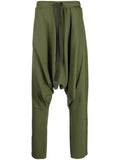Green Cotton Harem Sweatpants