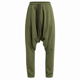 Green Cotton Harem Sweatpants