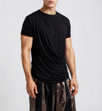 Black Draped T-Shirt