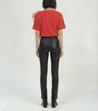 Red Edgy Ruffle Appliqué Tee