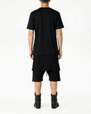 Black Layered Sweatshorts