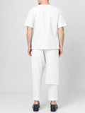 White Layered Cropped Trousers