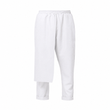 White Layered Cropped Trousers