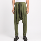 Green Cotton Harem Sweatpants