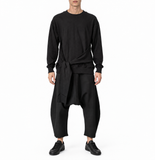 Layered Tie-Detail Sweatshirt