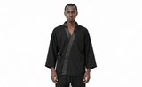 Taffeta Trim Black  Kimono