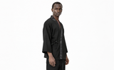 Taffeta Trim Black  Kimono