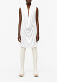 White Cotton Draped Top