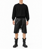 Faux leather bermuda shorts