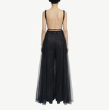 Deconstructed Lace and Tulle Overall Dress