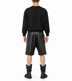 Faux leather bermuda shorts