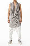 Light Gray Cotton Draped Top