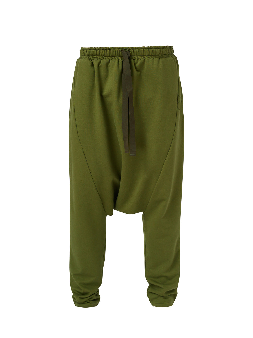 Green Cotton Drop Crotch Trousers