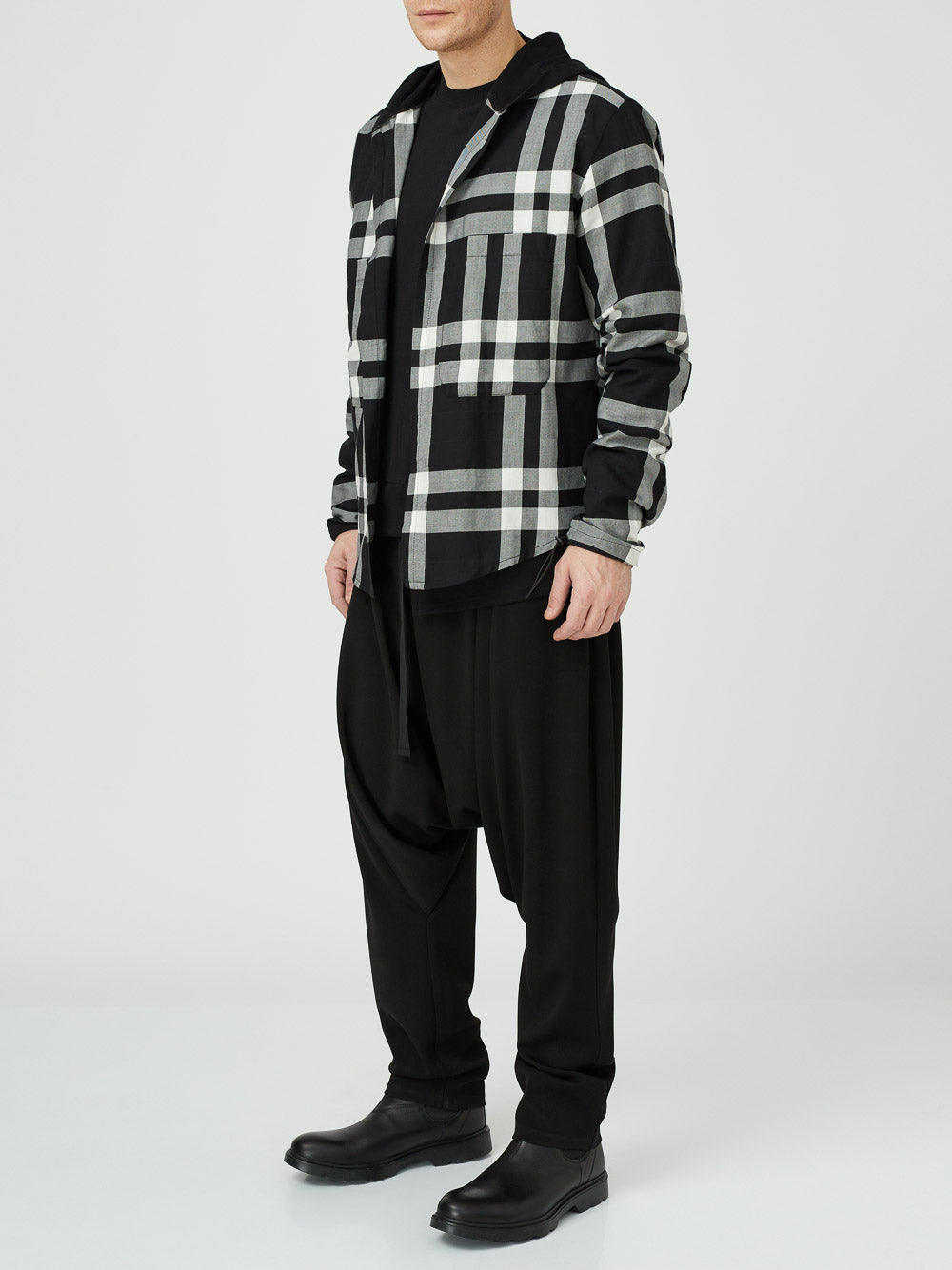 Hooded Checked Shirt
